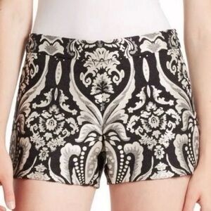 Alice + Olivia Shorts |Size 4 |Black/Gray Brocade Print | Tailored Fit |Like New